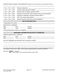 Form DOC21-964 Reentry Community Safety Program Transition Plan - Washington, Page 4