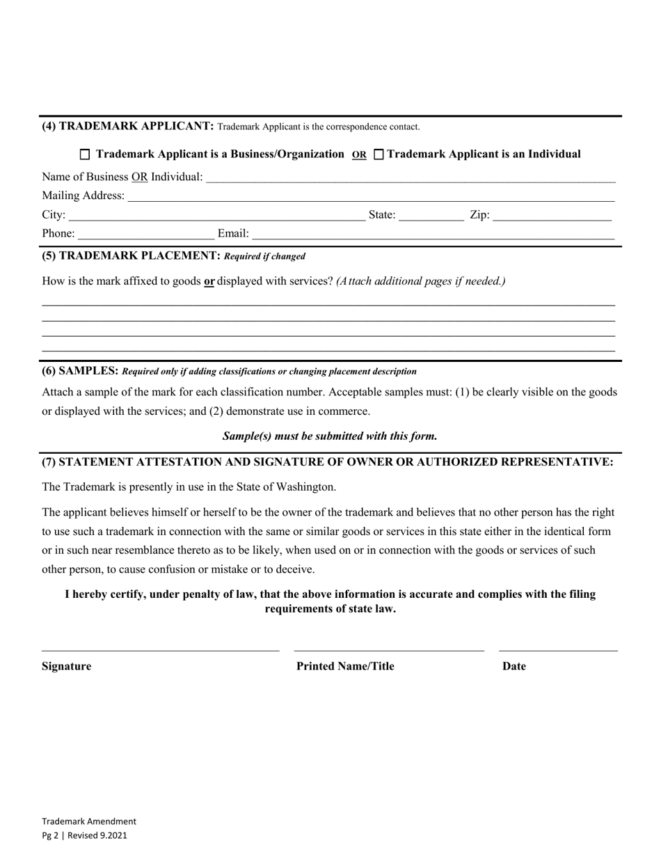 Trademark Amendment - Washington, Page 4