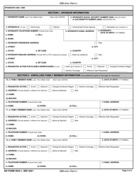 DD Form 3043-1 TRICARE Select Enrollment, Disenrollment, and Change Form (East), Page 2