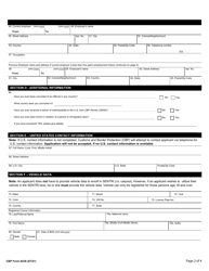 CBP Form 823S Sentri Application, Page 2