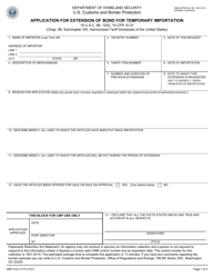 CBP Form 3173 Application for Extension of Bond for Temporary Importation