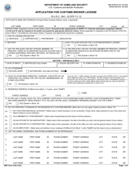 CBP Form 3124 Application for Customs Broker License