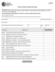 Document preview: Form 0006 Service Provider Printed Forms Order - Texas