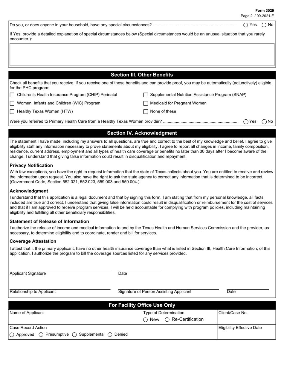 Form 3029 Download Fillable PDF or Fill Online Office of Primary and
