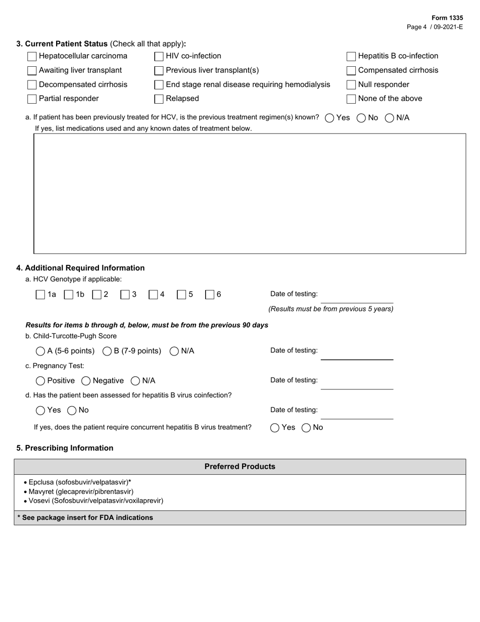 Form 1335 Download Fillable PDF or Fill Online Antiviral Agents for ...