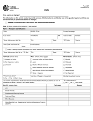 Document preview: Form 2276 Intake - Texas
