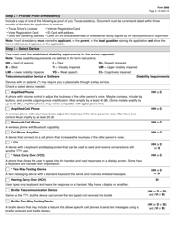 Form 3906 Application for Specialized Telecommunications Assistance Program (Stap) - Texas, Page 2