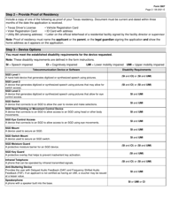Form 3907 Application for Specialized Telecommunications Assistance Program (Stap) Speech Generating Devices - Texas, Page 2