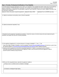 Form 3907 Application for Specialized Telecommunications Assistance Program (Stap) Speech Generating Devices - Texas, Page 3