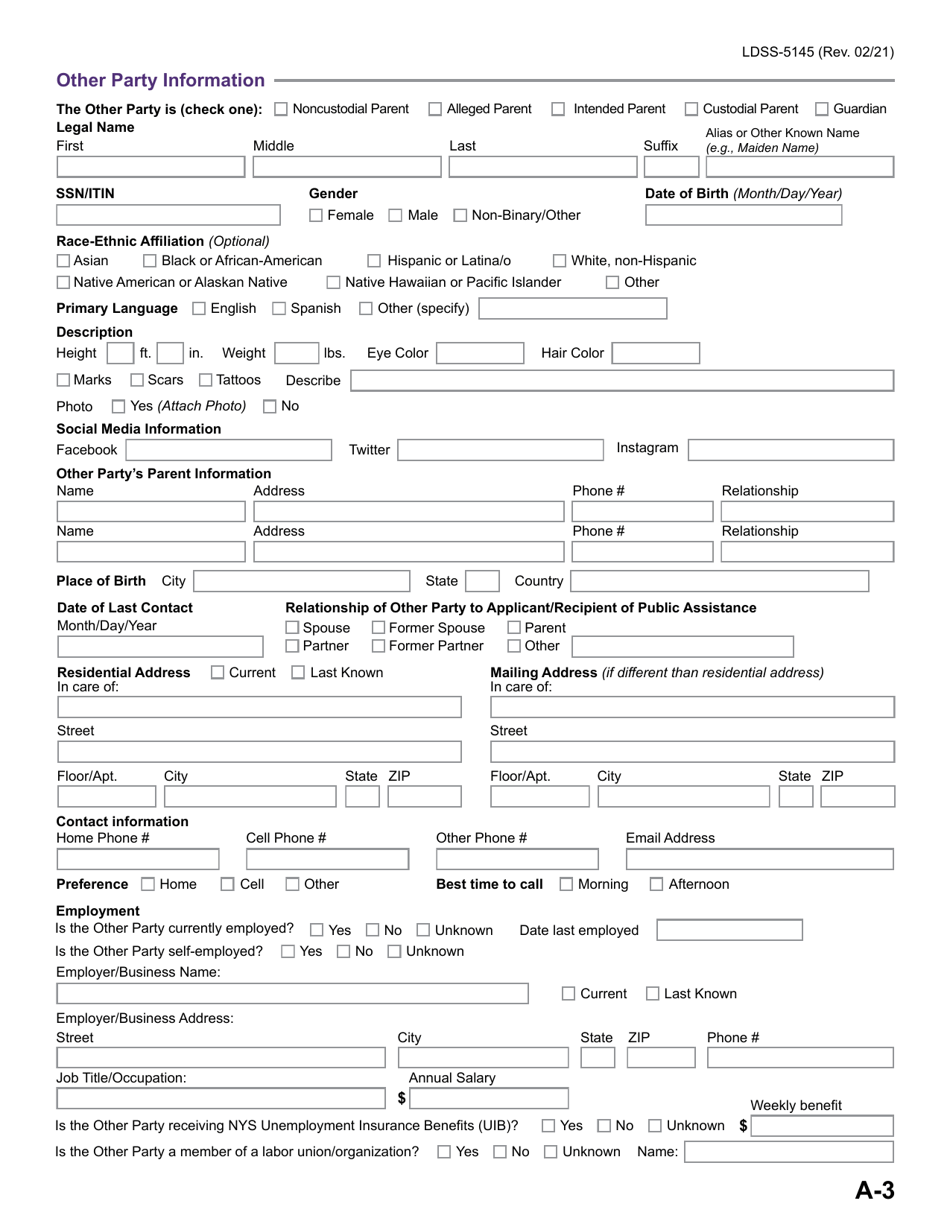 Form LDSS-5145 Referral for Child Support Services - New York, Page 9