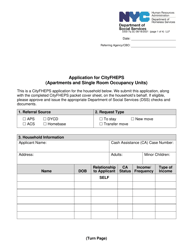 Form DSS-7Q &quot;Application for Cityfheps (Apartments and Single Room Occupancy Units)&quot; - New York City