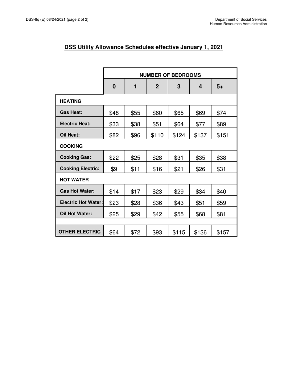 Form DSS-8Q Landlord Utility Information - New York City, Page 2