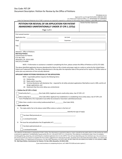 Form PTO/SB/64  Printable Pdf