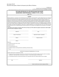 Form PTO/SB/64 Petition for Revival of an Application for Patent Abandoned Unintentionally Under 37 Cfr 1.137(A), Page 3