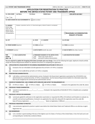 Form PTO-158 Application for Registration to Practice Before the United States Patent and Trademark Office