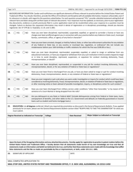 Form PTO-158 Application for Registration to Practice Before the United States Patent and Trademark Office, Page 2