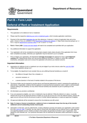 Form LA24 Part B Deferral of Rent or Instalment Application - Queensland, Australia