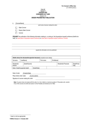 Form 22 &quot;Order Prohibiting Publication&quot; - Queensland, Australia