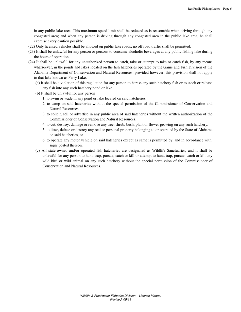 Public Fishing Lakes License - Resident - Alabama, Page 7