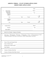 Arizona Tribal - State Vendor Application - Short Form - Arizona, Page 3