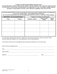 Arizona Tribal - State Vendor Application - Short Form - Arizona, Page 4