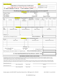 ADFA Form 517 Addendum to Tenant Income Certification - Arkansas