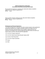 21st Century Community Learning Centers Grant Application - California, Page 3