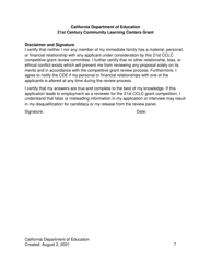 21st Century Community Learning Centers Grant Application - California, Page 7