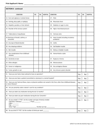 AZPOST Form MH Medical History Questionnaire - Arizona, Page 2