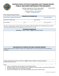 AZPOST Form PR &quot;Public Records Reproduction Request&quot; - Arizona