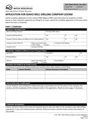 Form 238-1 Application for Idaho Well Drilling Company License - Idaho, Page 2