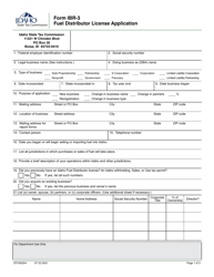 Form IBR-3 Fuel Distributor License Application - Idaho