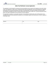 Form IBR-3 Fuel Distributor License Application - Idaho, Page 3