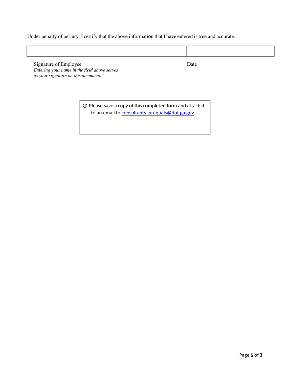 Employee Qualification Statement - Area Class 8.02 - Airport Construction Administration and Observations - Georgia (United States), Page 5