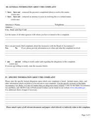 Verified Complaint Form - Idaho, Page 2