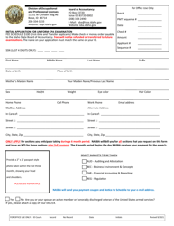 Initial Application for Uniform CPA Examination - Idaho, Page 3