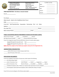 &quot;Firm Registration: First Time or Annual Renewal&quot; - Idaho, Page 2