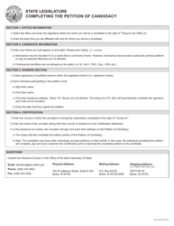 Form SC-1P &quot;State Legislature Petition for Candidacy&quot; - Idaho, 2022