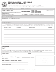 Form SC-1AP State Legislature - Independent Petition for Candidacy - Idaho, Page 2