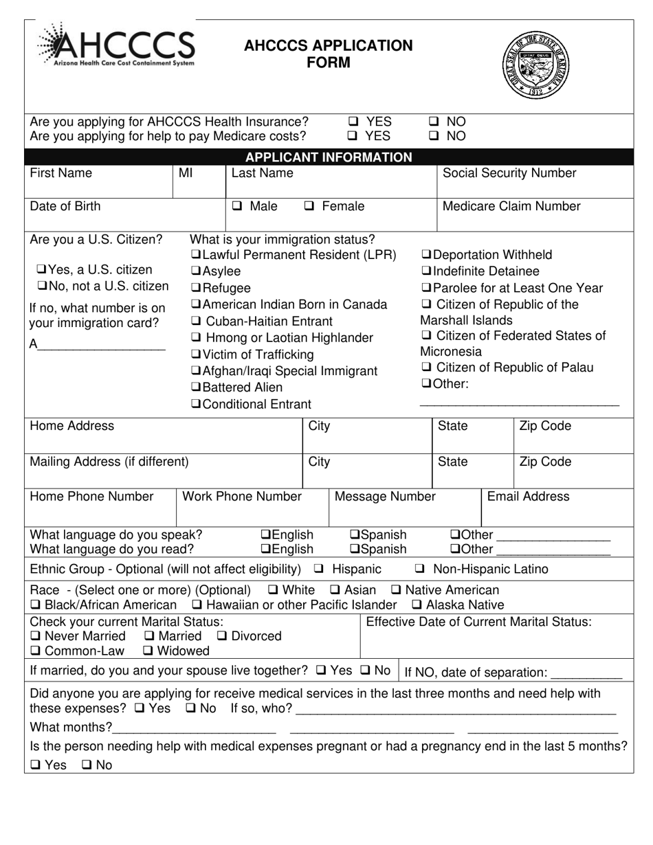 Form DE-103 Application for Ahcccs Health Insurance and Medicare Savings Programs - Arizona, Page 9