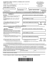 Form CO-1068 Retirement Direct Deposit Authorization and Input Form - Connecticut