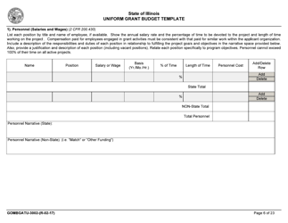 Form GOMBGATU-3002 Uniform Grant Budget Template - Illinois, Page 10