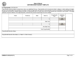 Form GOMBGATU-3002 Uniform Grant Budget Template - Illinois, Page 11