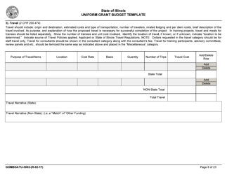 Form GOMBGATU-3002 Uniform Grant Budget Template - Illinois, Page 12