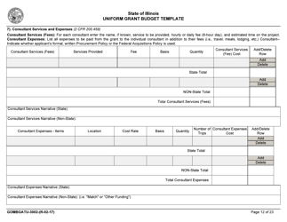 Form GOMBGATU-3002 Uniform Grant Budget Template - Illinois, Page 16