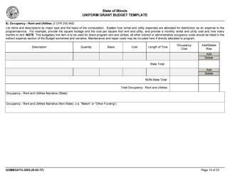 Form GOMBGATU-3002 Uniform Grant Budget Template - Illinois, Page 18