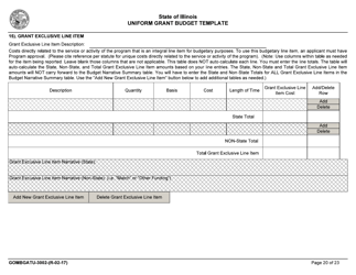 Form GOMBGATU-3002 Uniform Grant Budget Template - Illinois, Page 24
