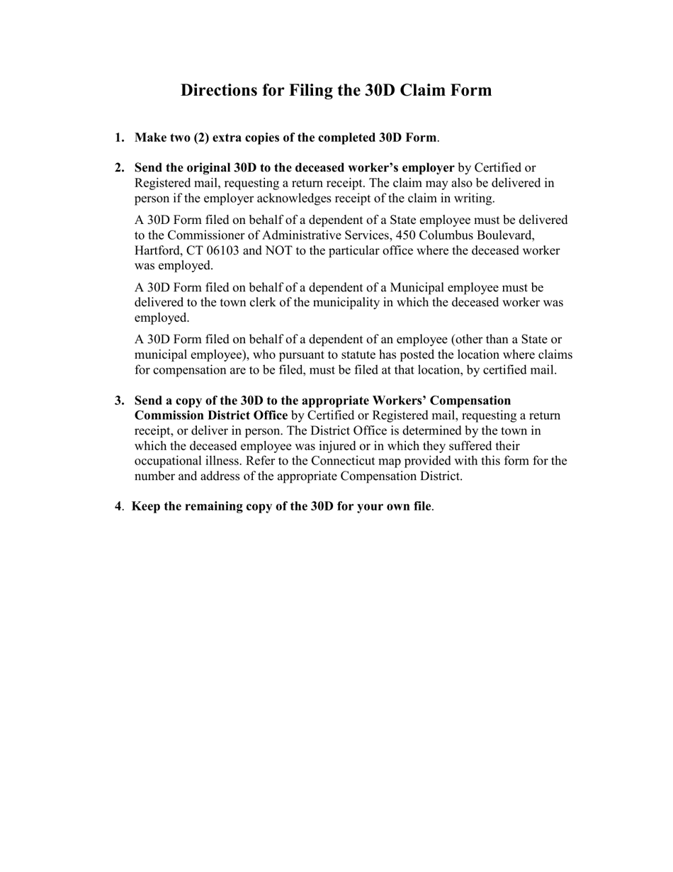 Form 30D Dependents Notice of Claim (To Administrative Law Judge and to Employer) - Connecticut, Page 3
