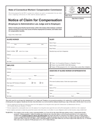 Form 30C Notice of Claim for Compensation (Employee to Administrative Law Judge and to Employer) - Connecticut