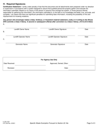 Form LPC239 (IL532-1501) Specific Waste Exemption Pursuant to Section 22.16a - Illinois, Page 3